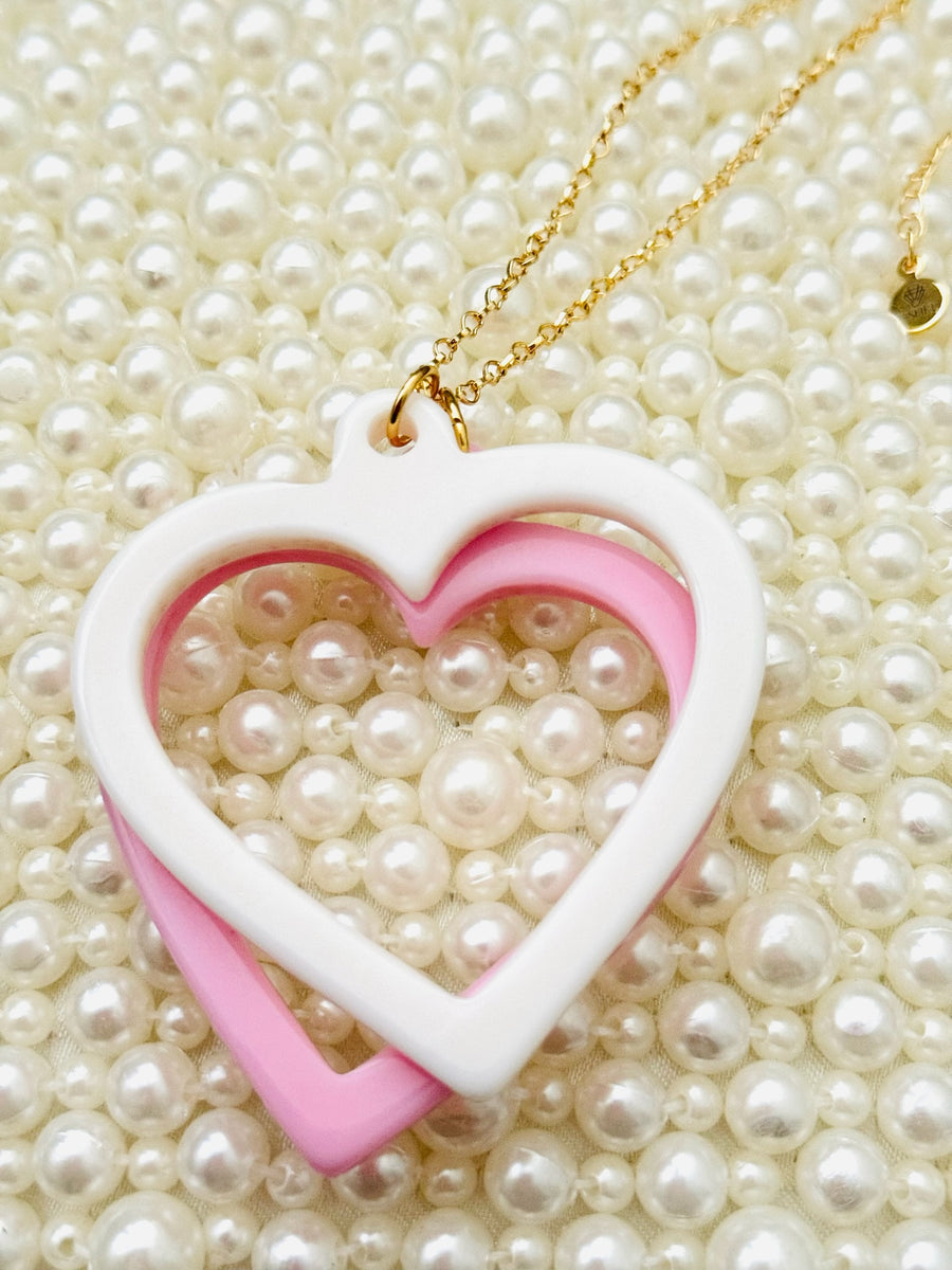 Double The Love Acrylic Necklace