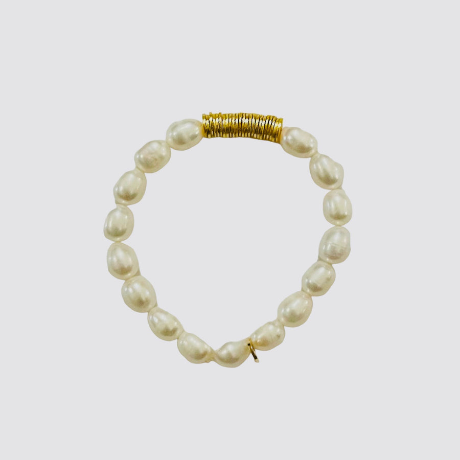 Freshwater Pearl and Gold Disk