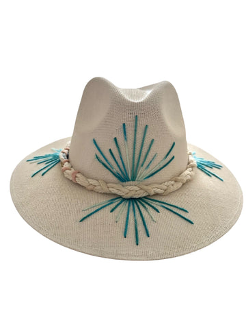 Sunburst Blue Jute Straw Hat